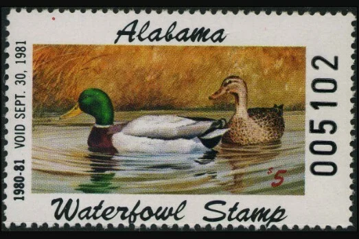 Alabama Waterfowl Stamp 1980