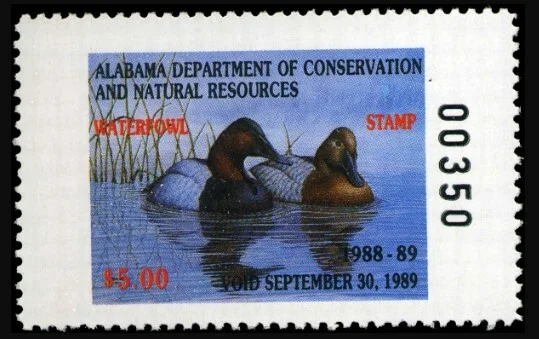 Alabama Waterfowl Stamp 1988