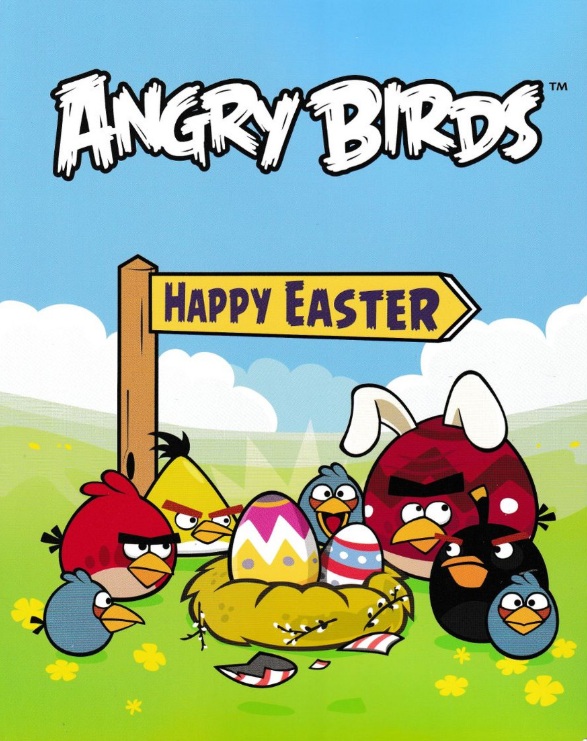 Angry Birds, Happy Easter, promotional card