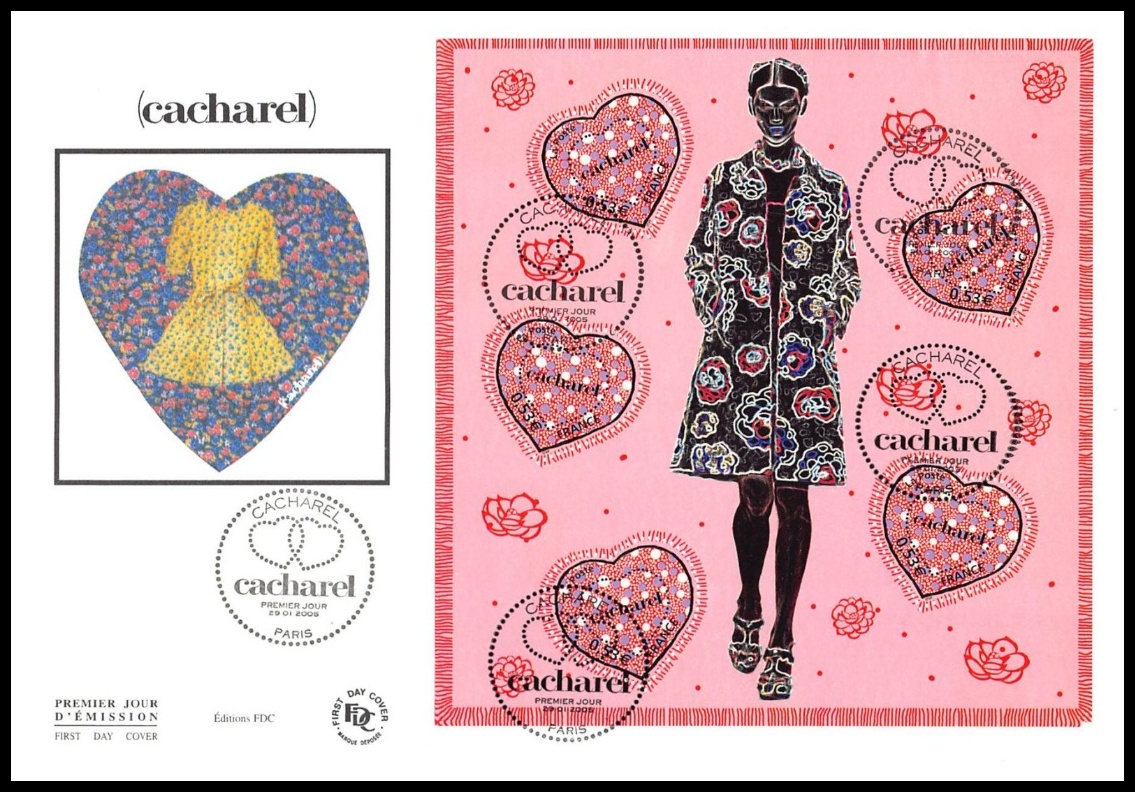 France, 2009, Cacharel Valentine Heart Miniature Sheet
